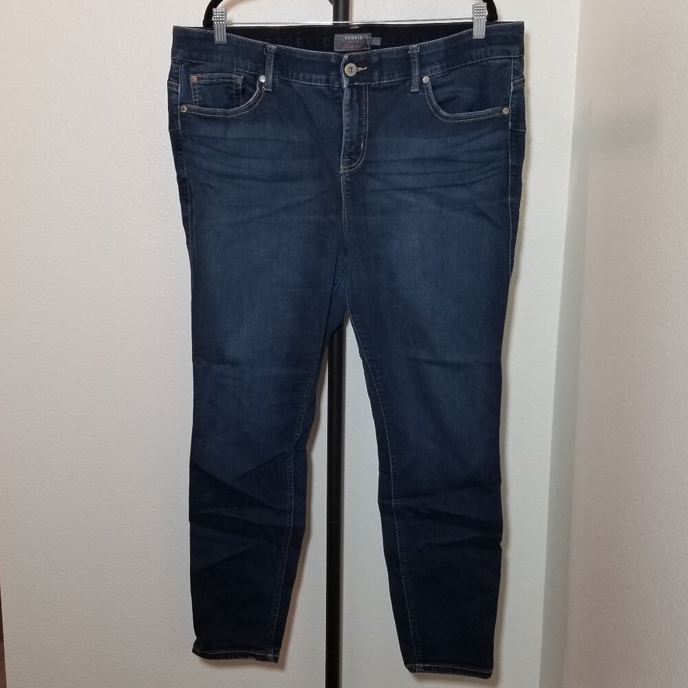 Torrid Womens Size 20R Bombshell Skinny Premium Stretch Jeans Retro Hippie Boho